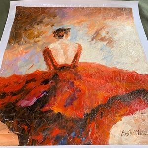 Beautiful woman original oil painting. Painting 21 x 24.5. Canvas 23.25 x 27